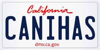 CA license plate CANIHAS