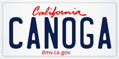 CA license plate CANOGA