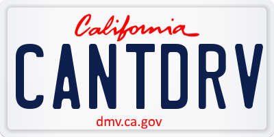 CA license plate CANTDRV