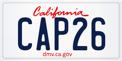 CA license plate CAP26