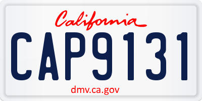 CA license plate CAP9131