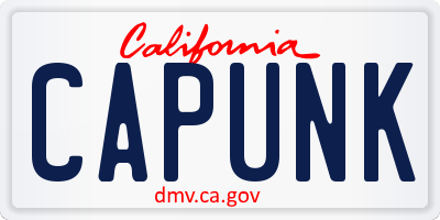 CA license plate CAPUNK