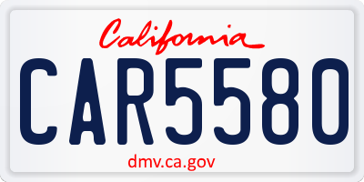 CA license plate CAR5580