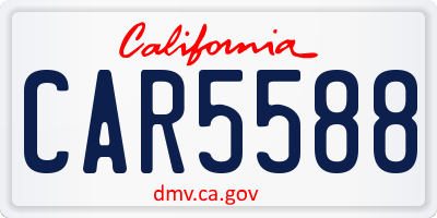 CA license plate CAR5588