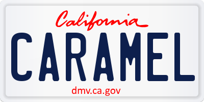 CA license plate CARAMEL