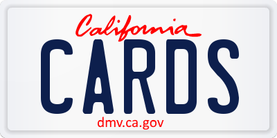 CA license plate CARDS