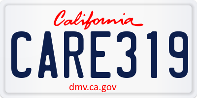 CA license plate CARE319