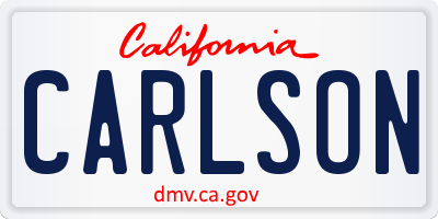 CA license plate CARLSON