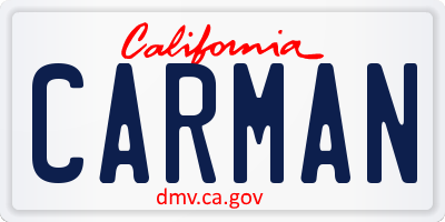 CA license plate CARMAN