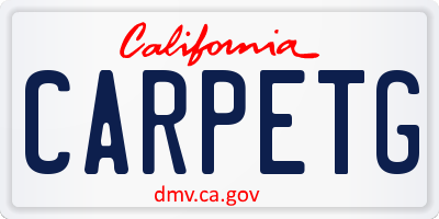 CA license plate CARPETG