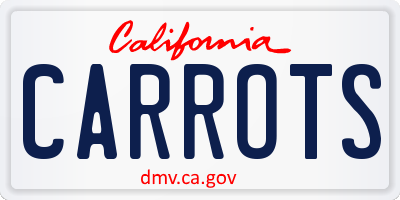 CA license plate CARROTS