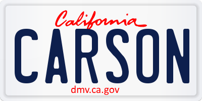 CA license plate CARSON