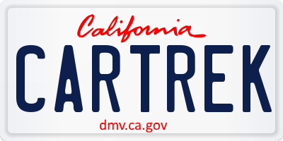 CA license plate CARTREK