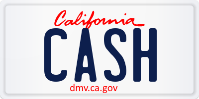 CA license plate CASH