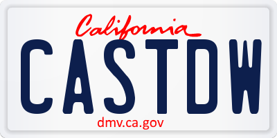 CA license plate CASTDW