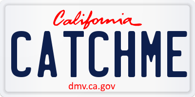 CA license plate CATCHME