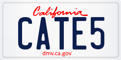 CA license plate CATE5