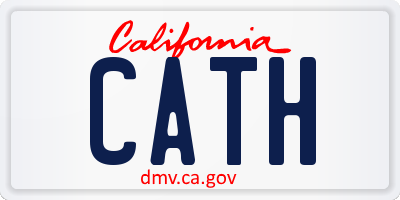 CA license plate CATH