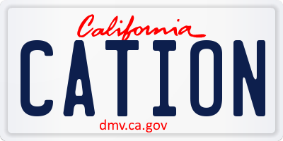 CA license plate CATION