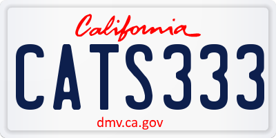 CA license plate CATS333