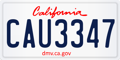 CA license plate CAU3347