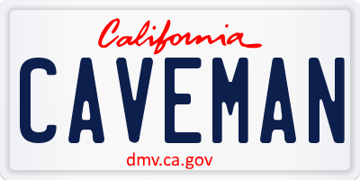 CA license plate CAVEMAN