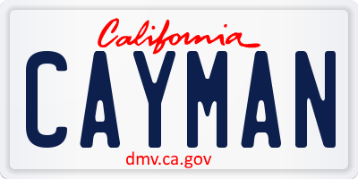 CA license plate CAYMAN