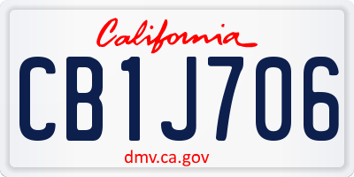 CA license plate CB1J706