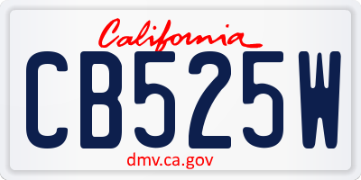 CA license plate CB525W