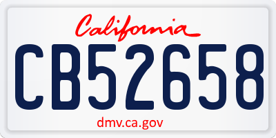 CA license plate CB52658