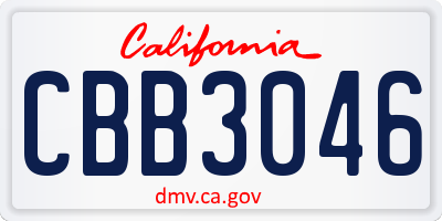 CA license plate CBB3046