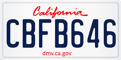 CA license plate CBFB646