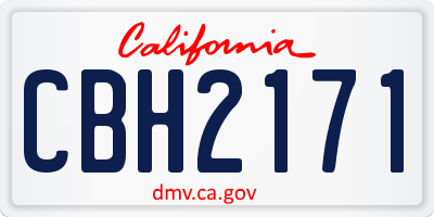 CA license plate CBH2171