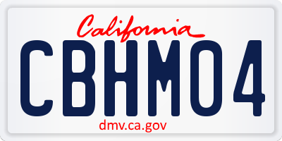 CA license plate CBHM04