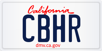 CA license plate CBHR