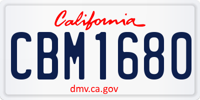 CA license plate CBM1680