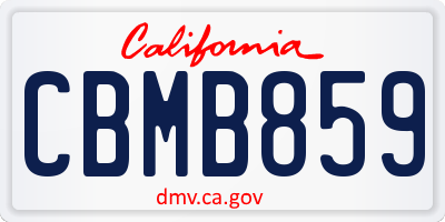 CA license plate CBMB859