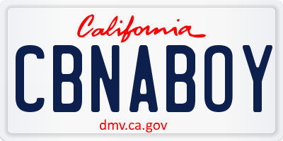 CA license plate CBNABOY