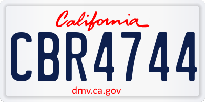 CA license plate CBR4744