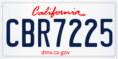 CA license plate CBR7225