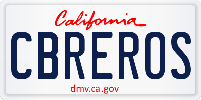 CA license plate CBREROS