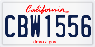 CA license plate CBW1556