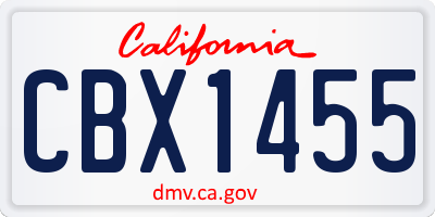 CA license plate CBX1455