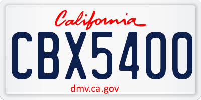 CA license plate CBX5400