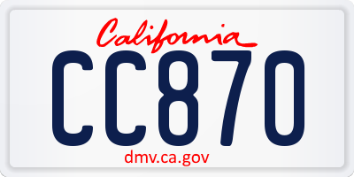 CA license plate CC870