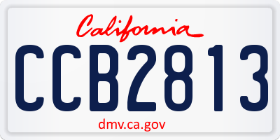 CA license plate CCB2813