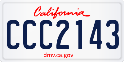 CA license plate CCC2143