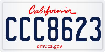 CA license plate CCC8623