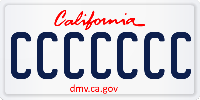 CA license plate CCCCCCC