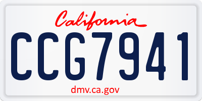 CA license plate CCG7941